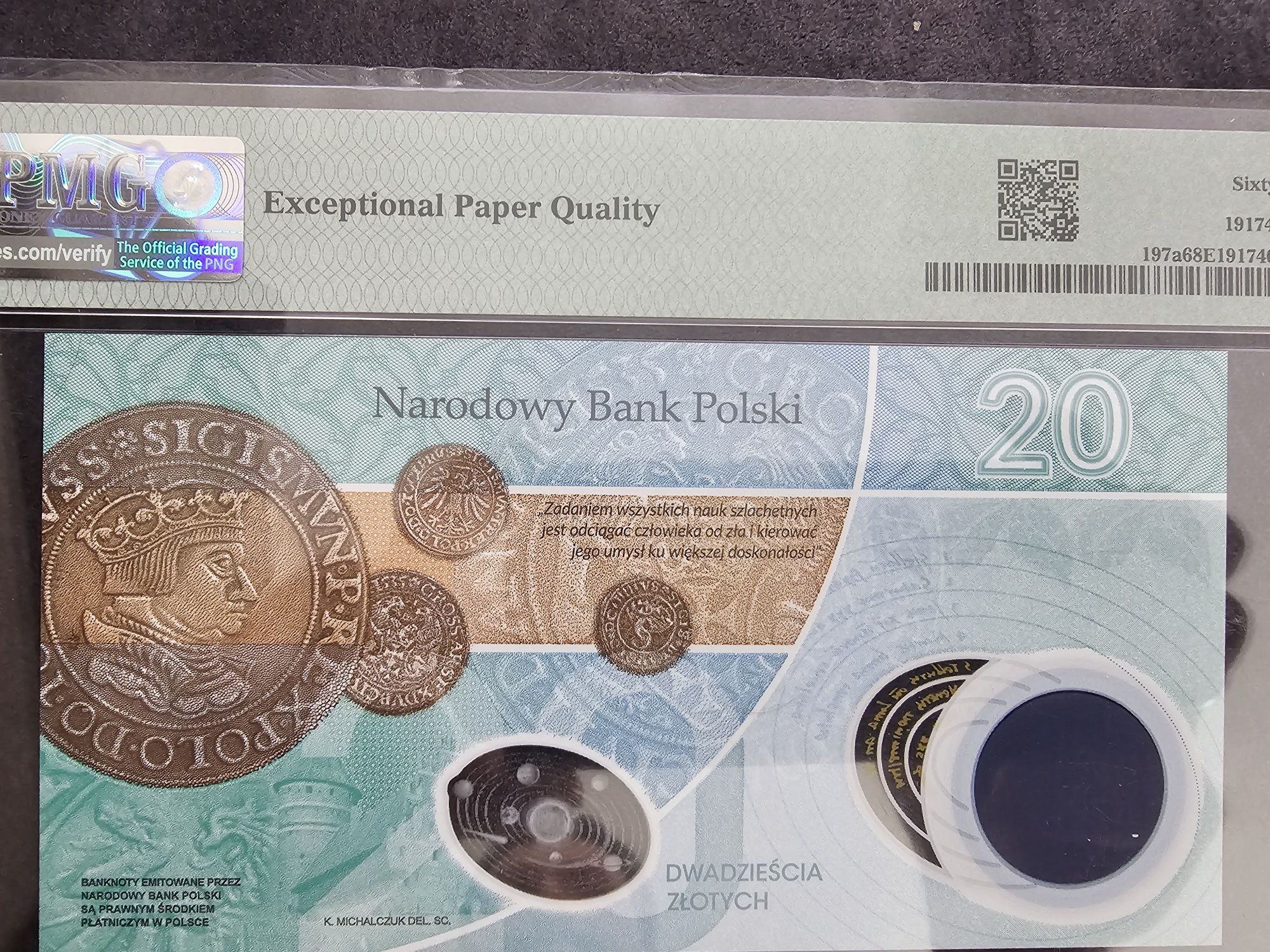 Banknot kolekcjonerski Mikołaj Kopernik super niski numer 498