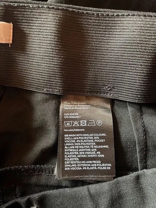 Spodnie czarne garniturowe proste h&m L 40 m wiskoza wysoki stan 7/8