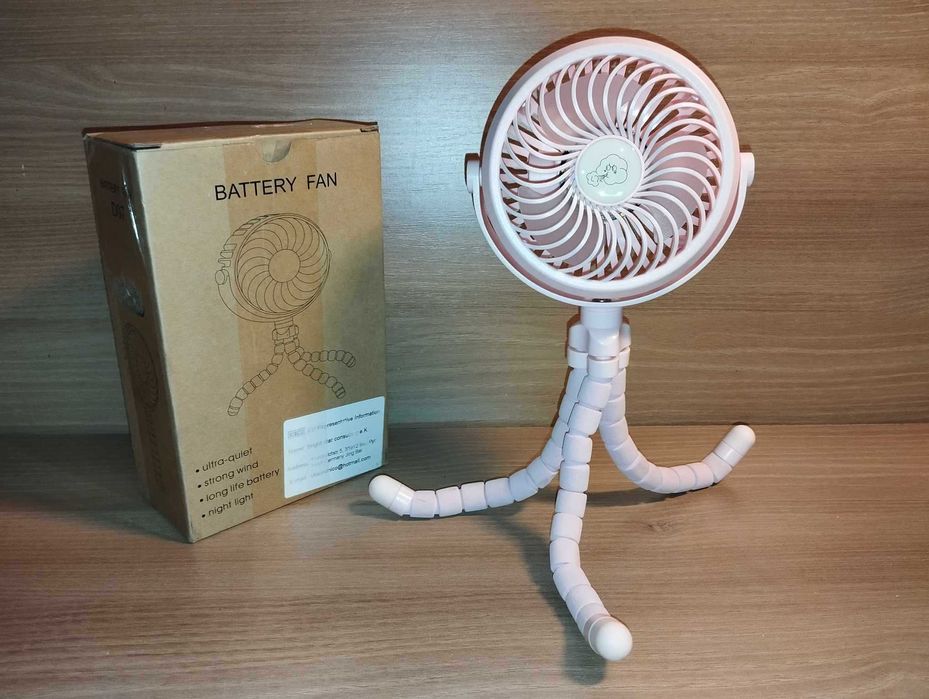 Wentylator D07 - Wiatrak - Różowy - Elastyczne Nogi