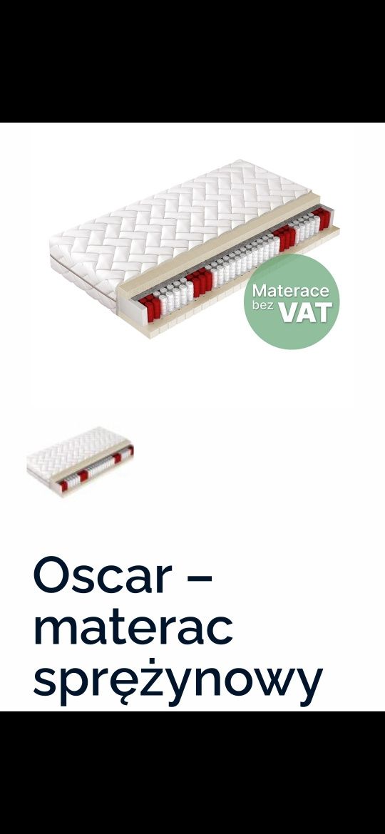 Materac 180x200 stan idealny,nowy nie używany pokrowiec