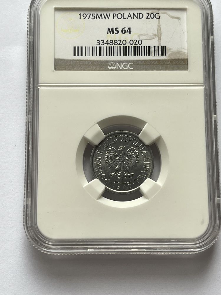 20 groszy 1975 NGC MS64 stary grading