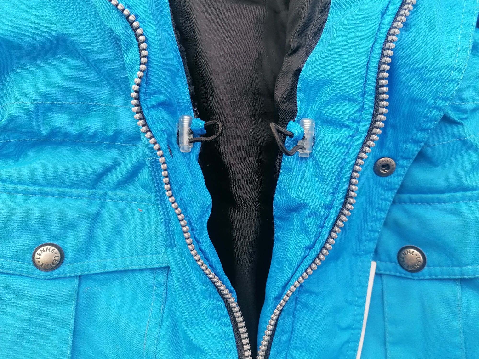 Зимова блакитна куртка-парка на хлопчика Lenne 104 зріст.