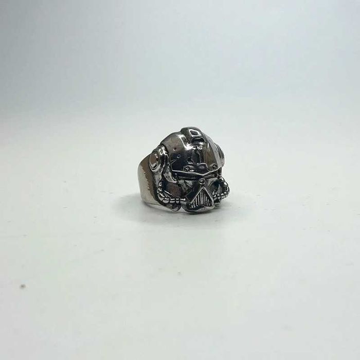 Sygnet pierścionek obrączka ring srebrny robot