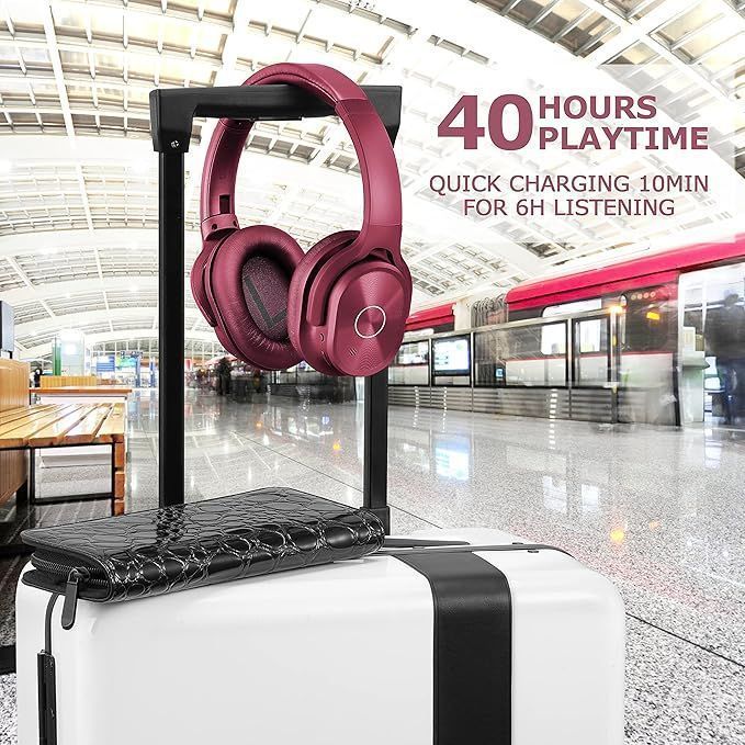 Zihnic Pn9 Słuchawki Bluetooth Anc Hi-Fi 40H Mikrofon Czerwone