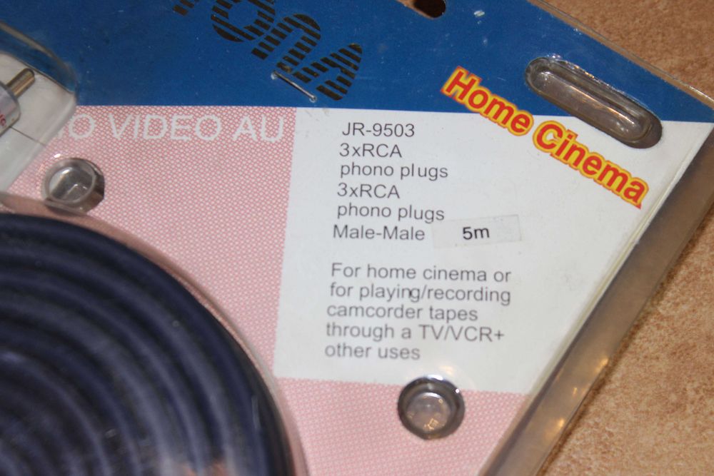 Przewód chinch-chinch 3xRCA NOWE 5m