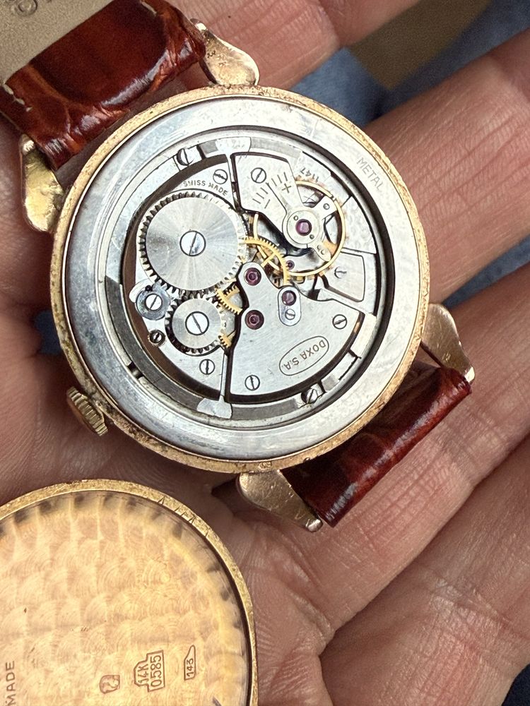 zloty zegarex doxa „krab „ zloto pr 585, antymagnetic