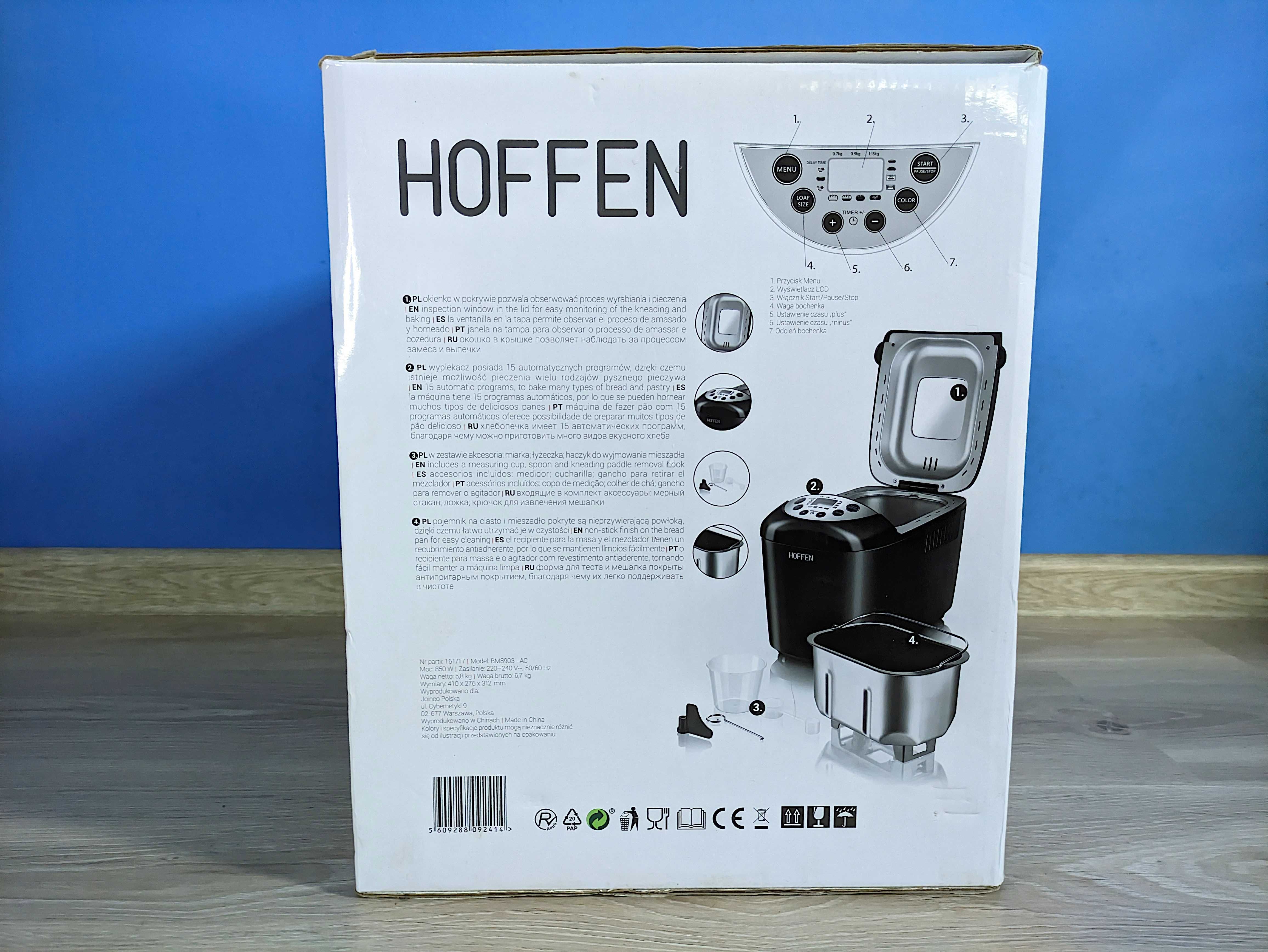 Wypiekacz do Chleba HOFFEN BM8903-AC | 850 W