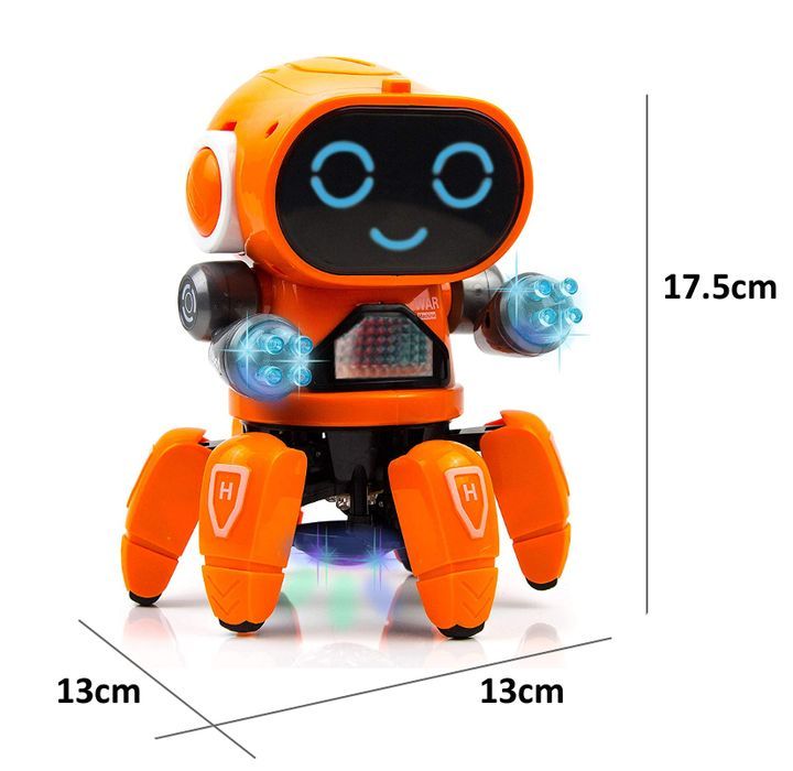 Interaktywny robot tańczy na 6 nogach muzyka LED  Y452