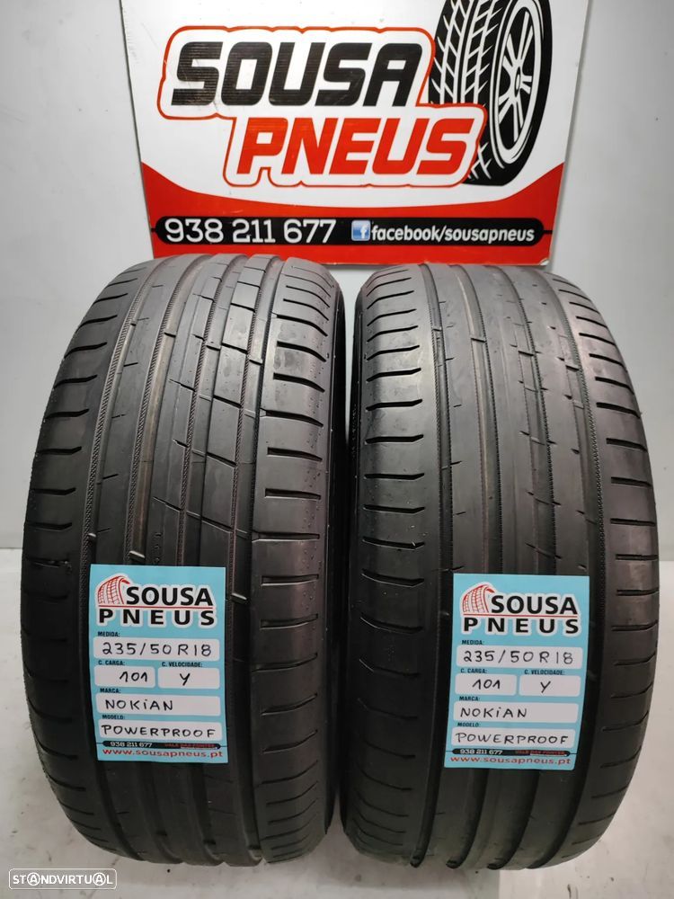 2 pneus semi novos nokian 235-50r18 oferta da entrega 140 euros