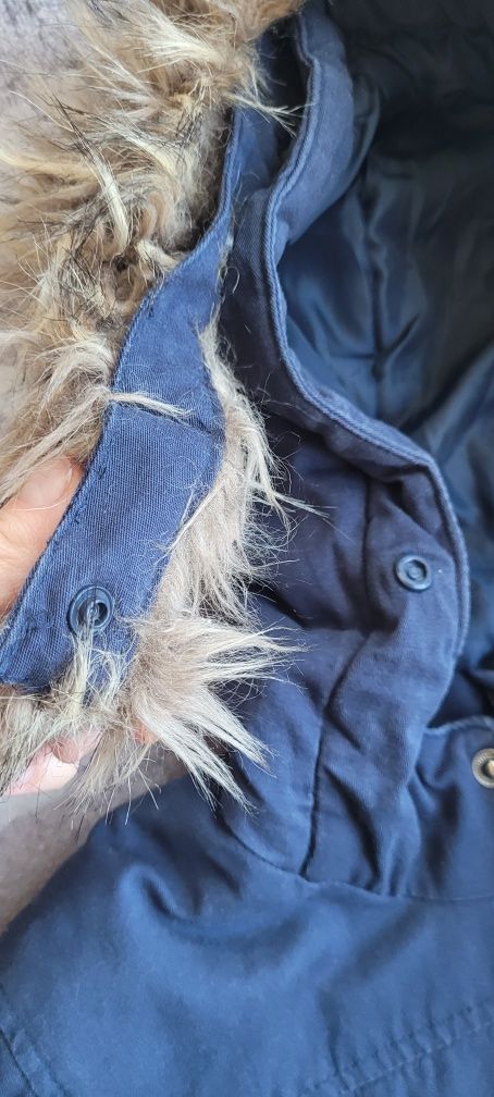 Kurtka chłopięca 146cm 20-11 lat parka jesień/zima granatowa Lidl