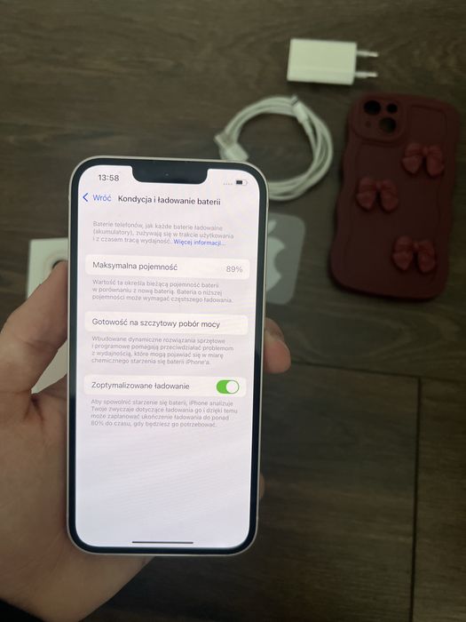 Iphone 13 rożowy 128gb oryginalny 89% świetny stan cały zestaw OKAZJA!