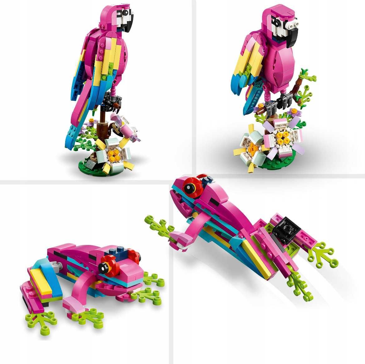 Klocki LEGO Creator 3w1 Papuga Żaba Ryba PREZENT 253el Zestaw 7+ 31144