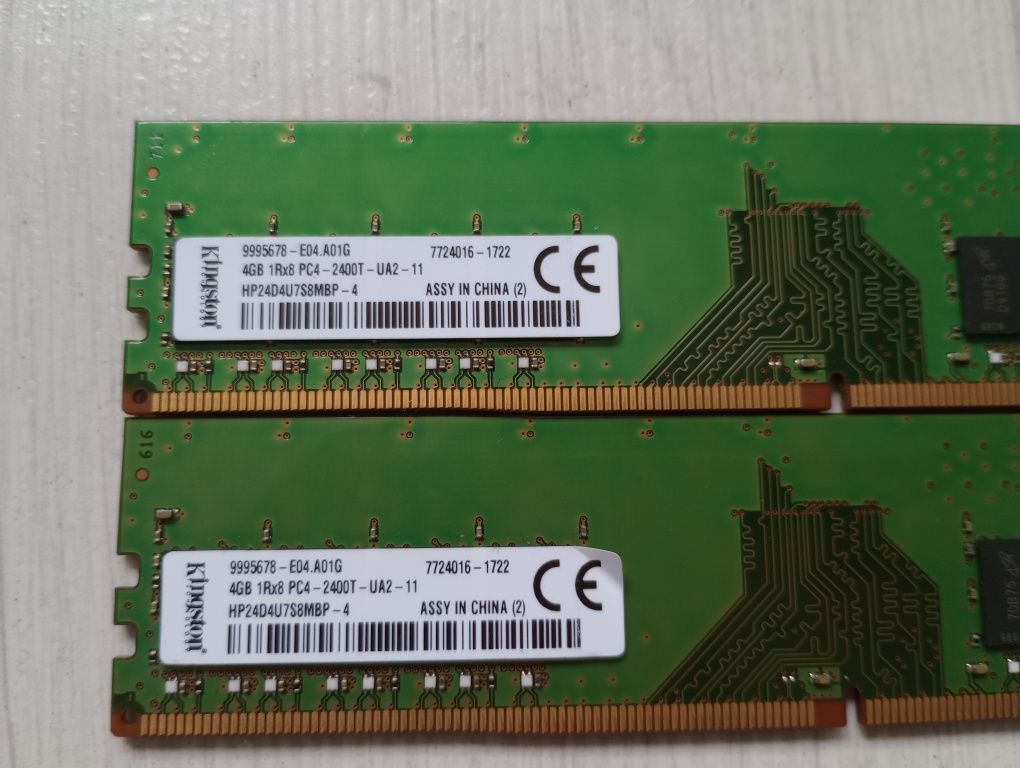 Pamięć Ram DDR 4 2x4gb Kingston. Razem 8gb