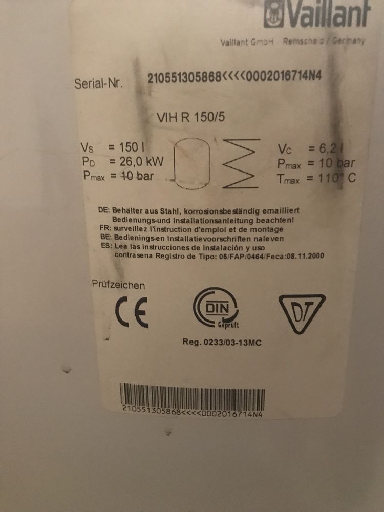 Boiler zasobnik vaillant piec gazowy pompa