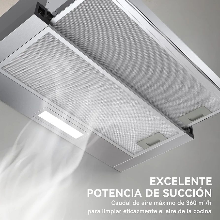 Okap kuchenny 60cm 360m3/h LED filtr węglowy Hermitlux