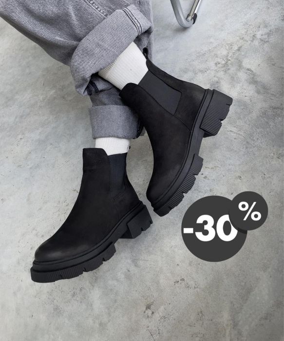 ХИТ ПРОДАЖ‼️Ботинки Челси женские Демисезон Зима // Кожа с напылением