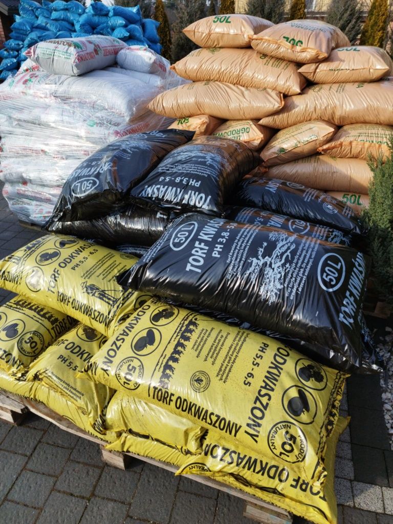 Kora sosnowa średniogruba, worki 80l, ziemia, torf
