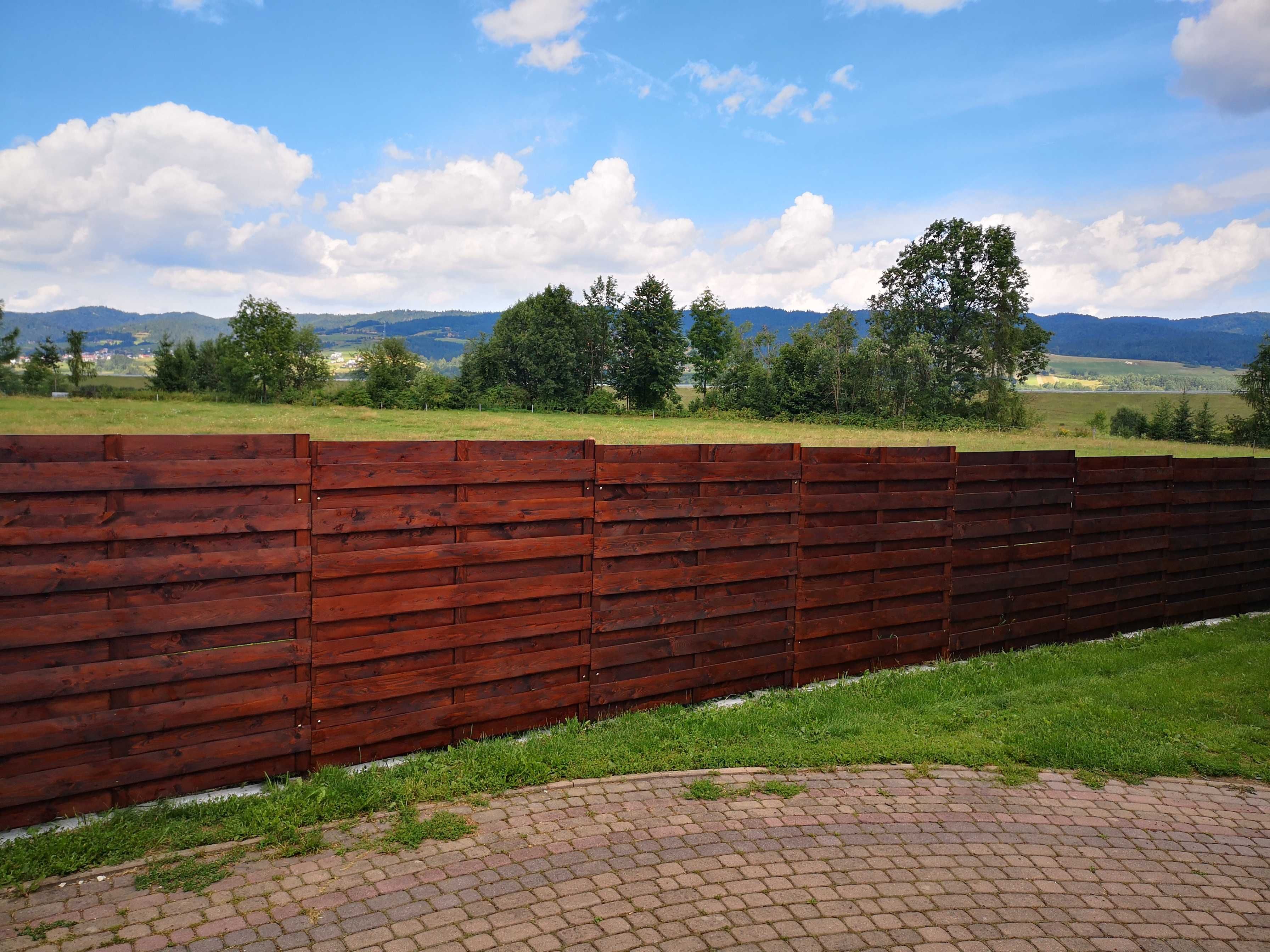 płot drewniany, panel ogrodzeniowy z drewna modrzewia 1,8x1,8m płot,
