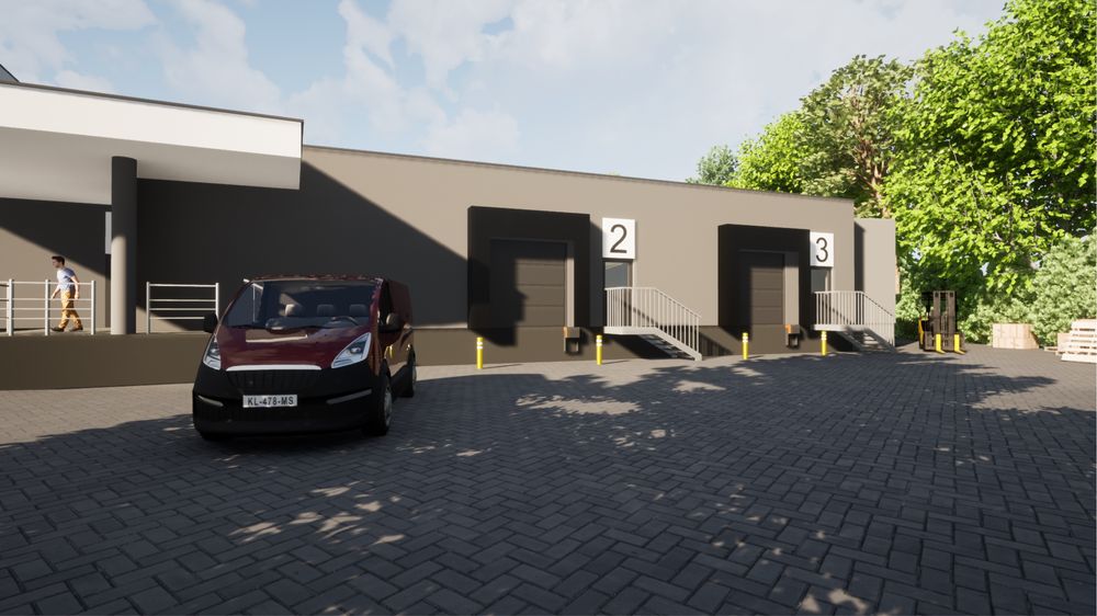 Hala z rampą 260m2 Dąbrowskiego525A Bezposrednio