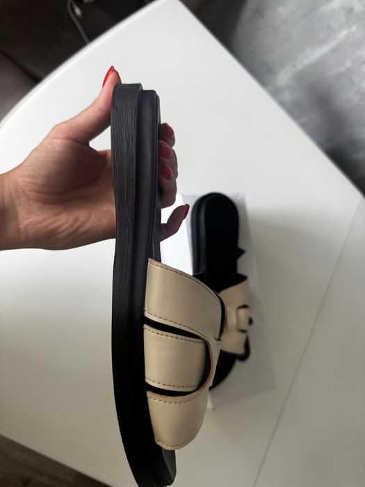 Шльопанці із натуральної шкіри, устілка 27 см