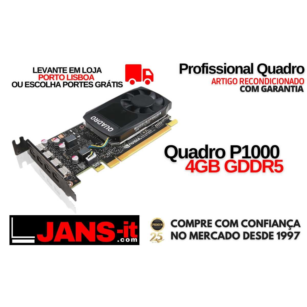 Placa Gráfica Profissional nVidia Quadro P1000 4GB com Garantia