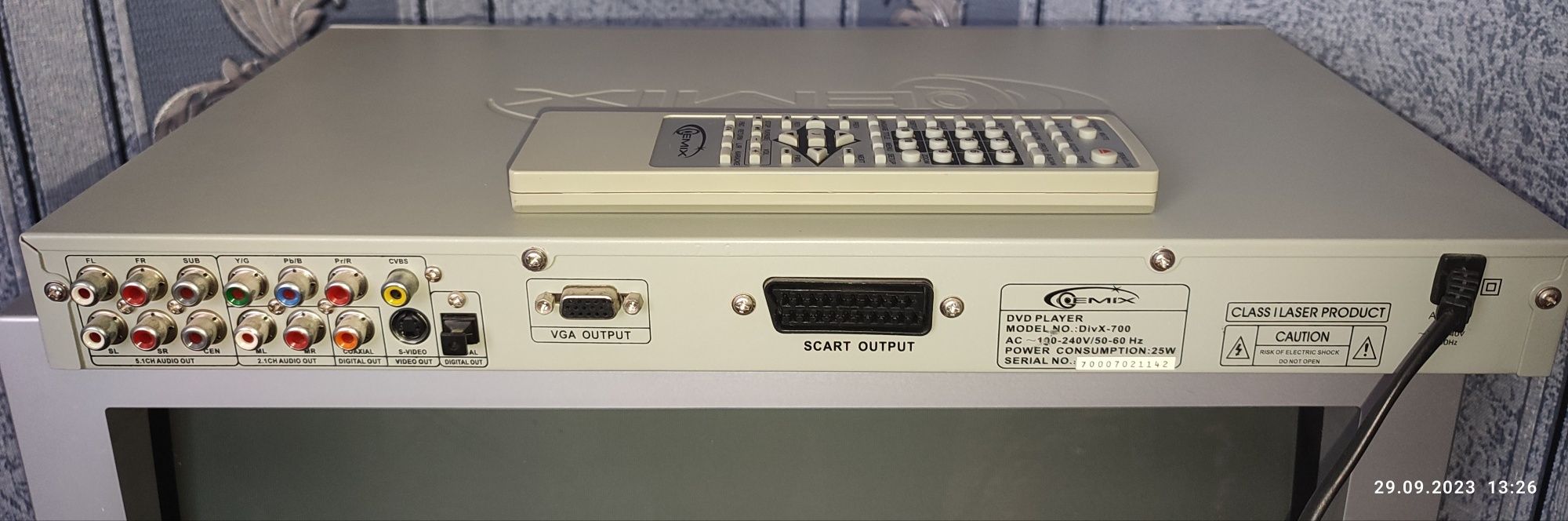 Gemix відеопрогравач модель: Divx-700