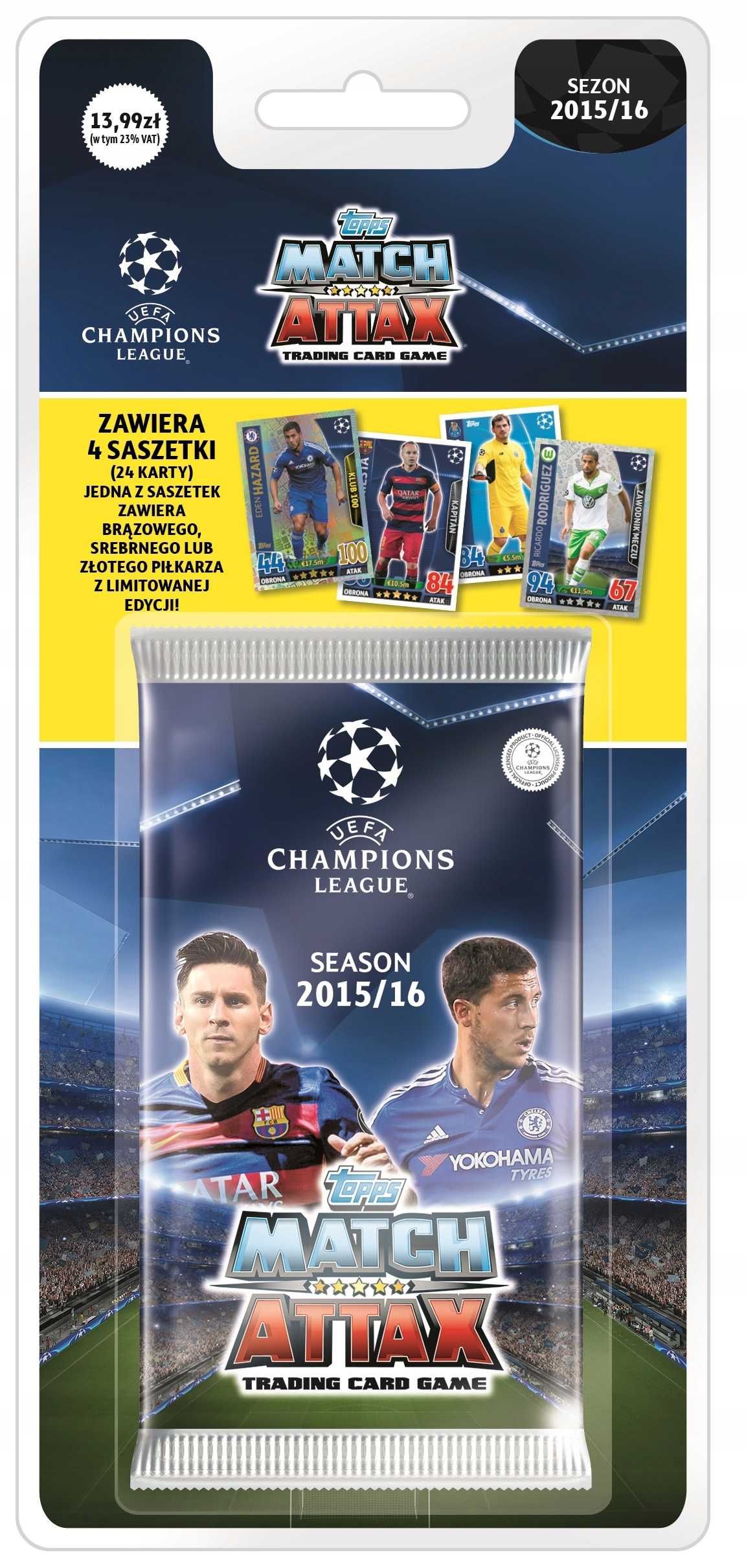 CHAMPIONS LEAGUE 2015 / 2016 Saszetki 10 blistrów po 24 karty