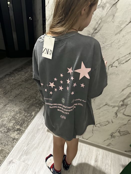 Реглан логслів zara 11-12 р 152см сірий витертий ефект