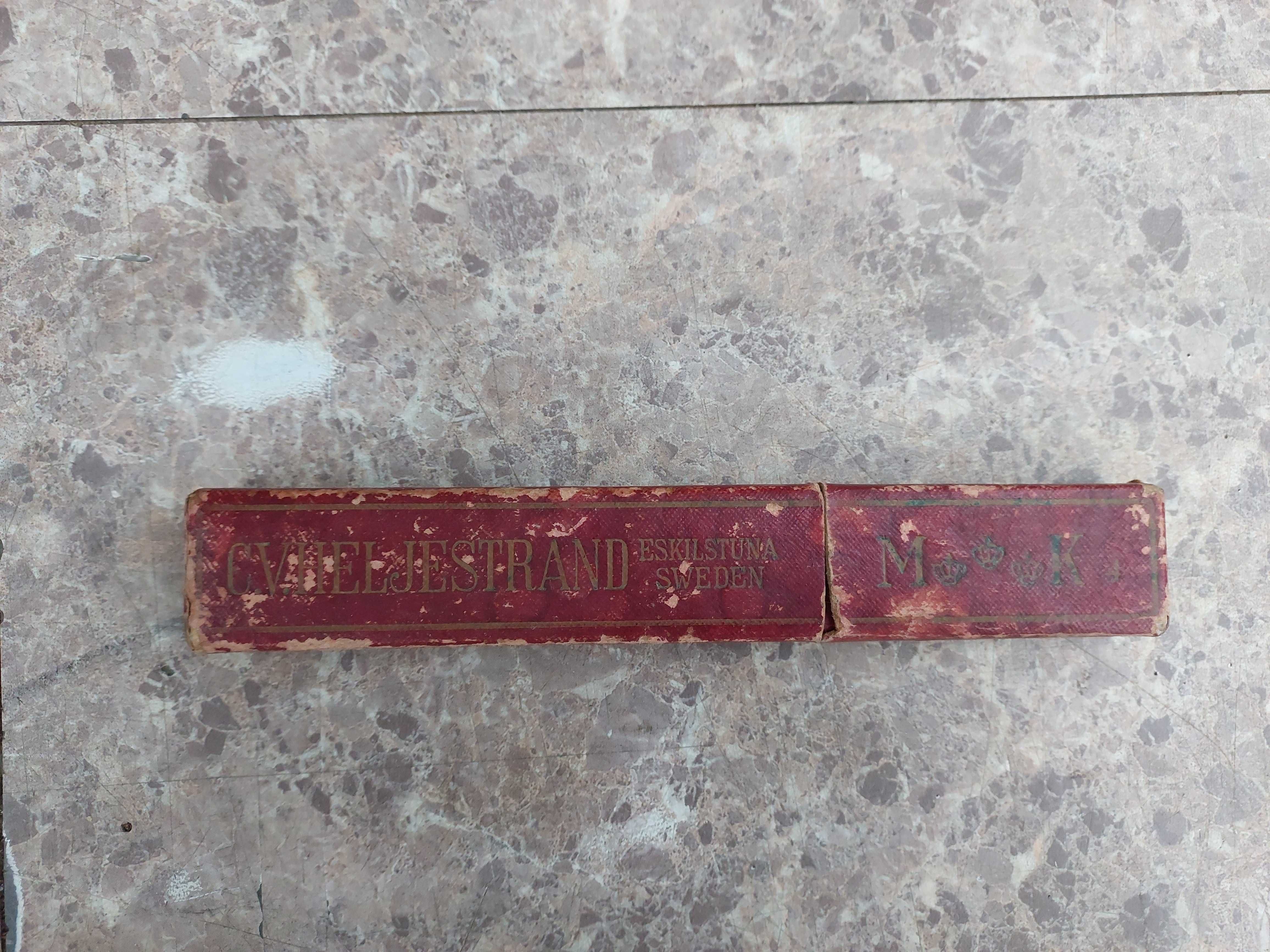 Pudełko etui starej brzytwy C.V. Heljestrand