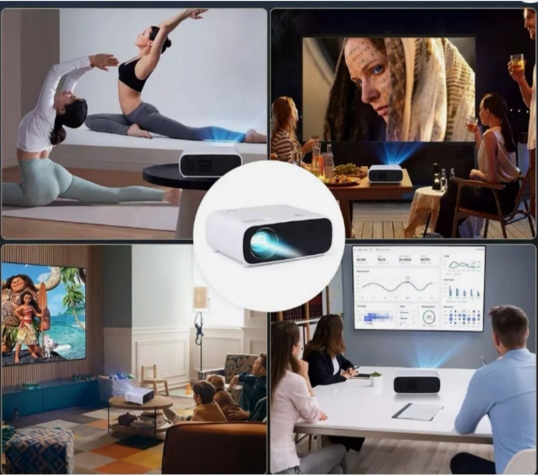 Projektor RZUTNIK WiFi Bluetooth 18000 lumen natywny 1080P iOS/Android