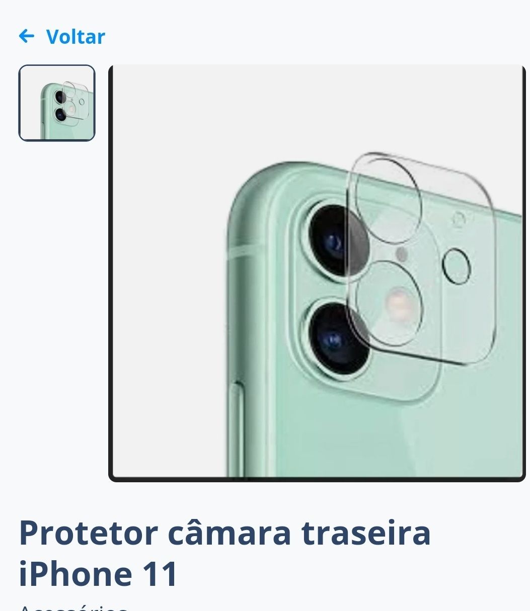 Protetor câmara traseira iPhone 11
