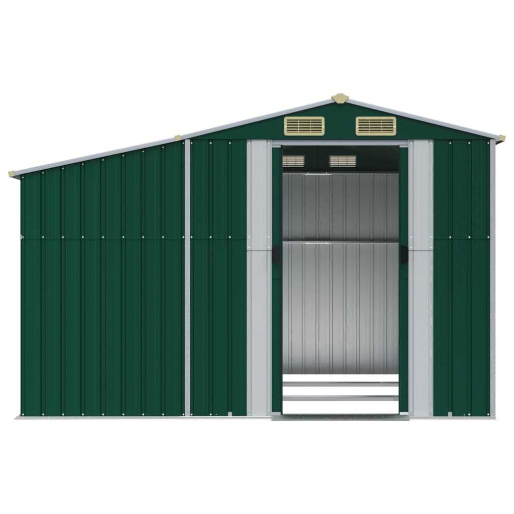 Abrigo de Jardim em Aço Galvanizado 277x279x179 cm Verde