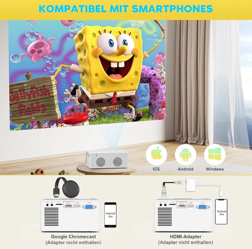 Projektor LCD PURSHE biały