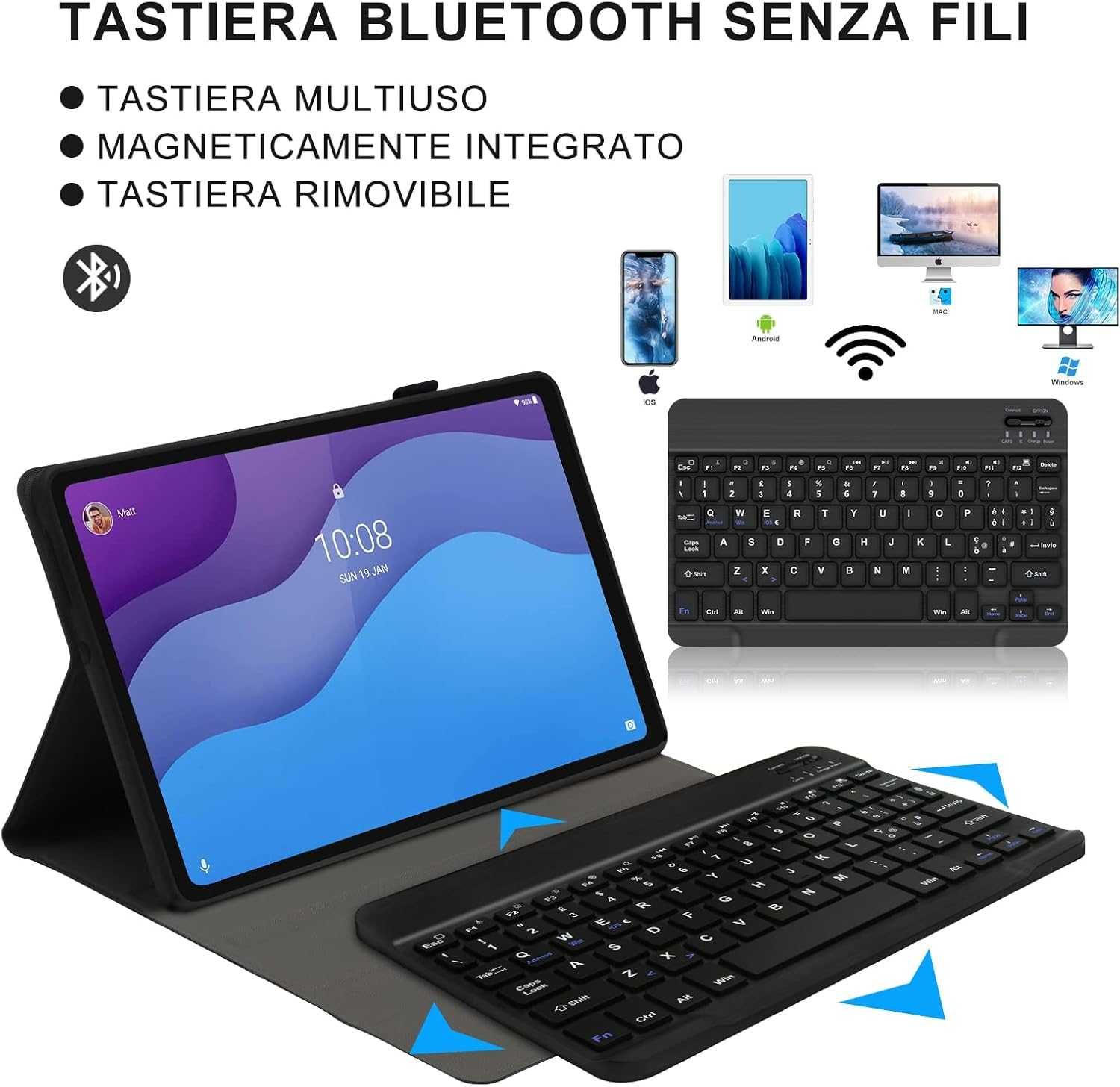 JADEMALL etui klawiatura Lenovo Tab M10 10,1'' HD 2nd TB-X306F X306X