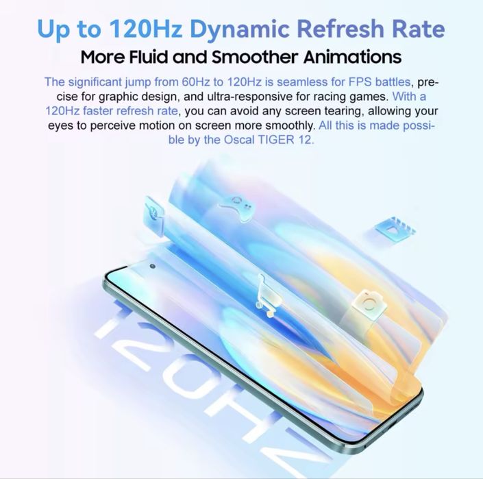 Смартфон Oscal Tiger 12 Blue 8/128 NFC G99 120Hz Original New