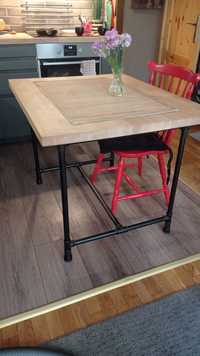 Stół kuchenny z drewna bukowego - loft - handmade
