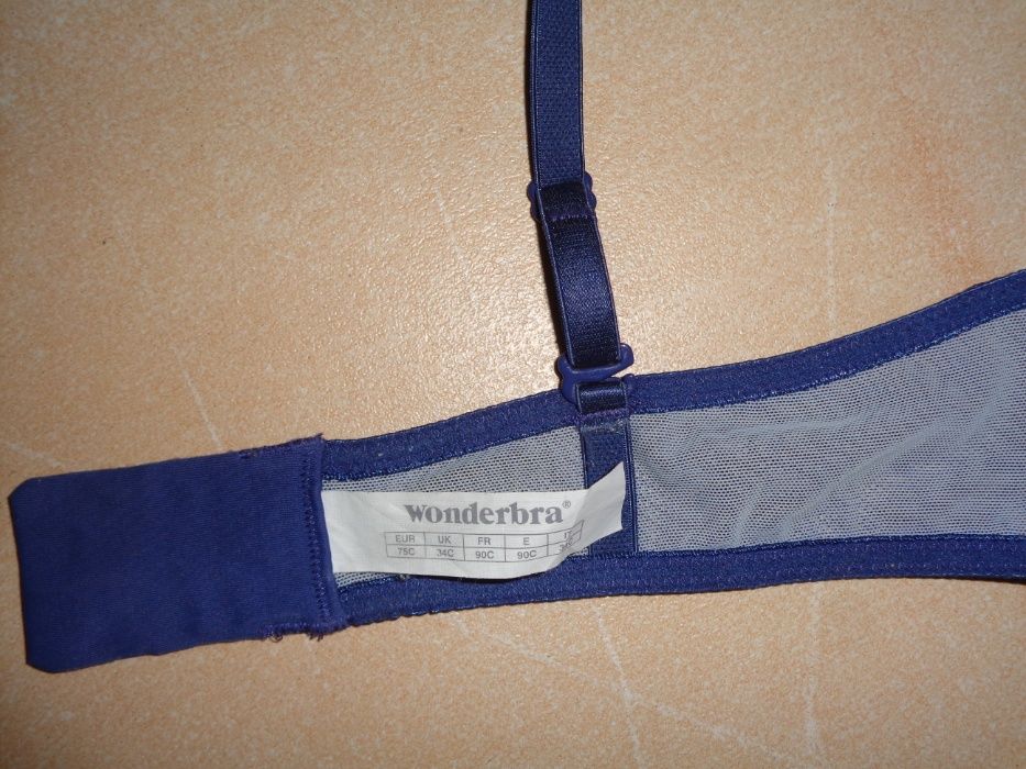WONDERBRA niebieski biustonosz IDEALNY STAN raz nałożony 34C / EUR 75C