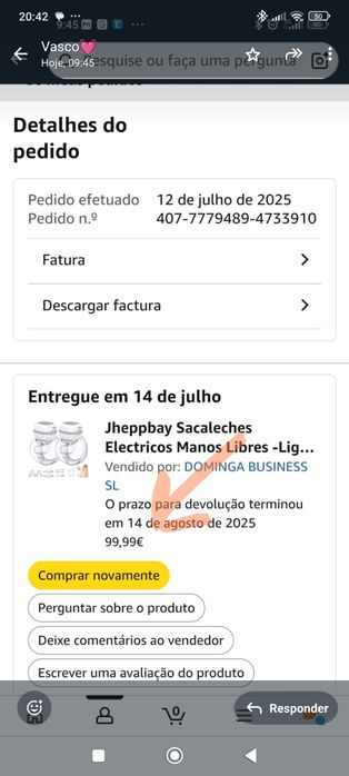 Bomba eléctrica para extração leite NOVA (mãos livres)