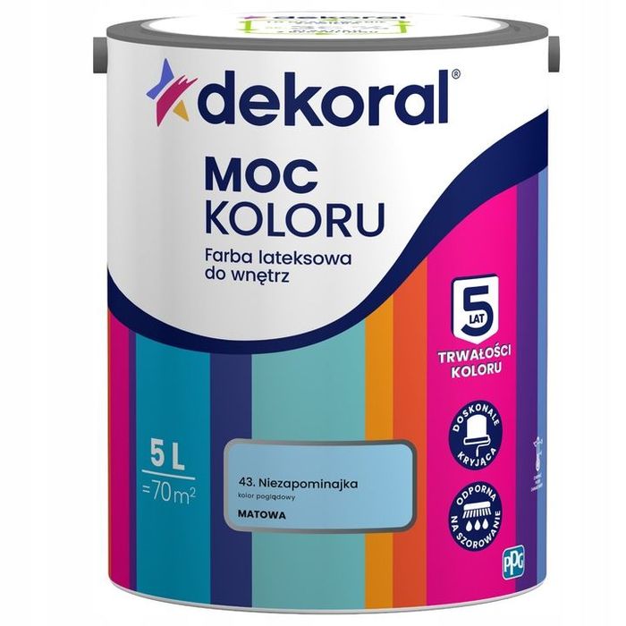 Dekoral Farba Moc Koloru 5l 43 Niezapominajka