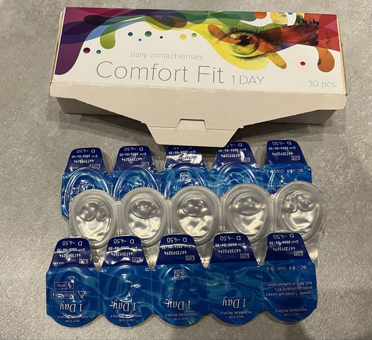 Soczewki -4,50 jednodniowe comfort fit 1 day