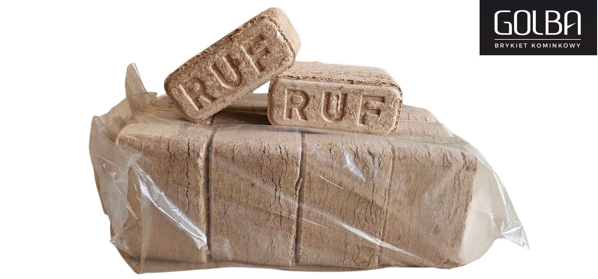 Brykiet drzewny RUF 100% buk, bukowy. Zastępuje drewno, węgiel
