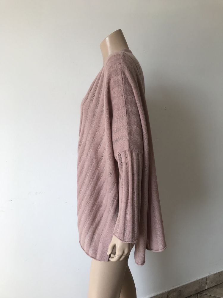 Madeleine Thompson sweter damski narzutka S 100% kaszmir
