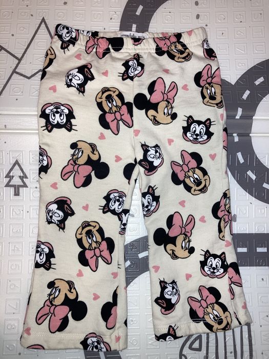Дитячі штани кльош із флісу з принтами Мінні Маус НоВІ