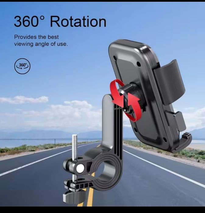 Suporte universal giratório 360° de telemóvel para mota, bicicleta, tr