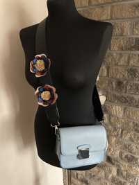 Nowa torebka Zara pasek z kwiatami błękitna