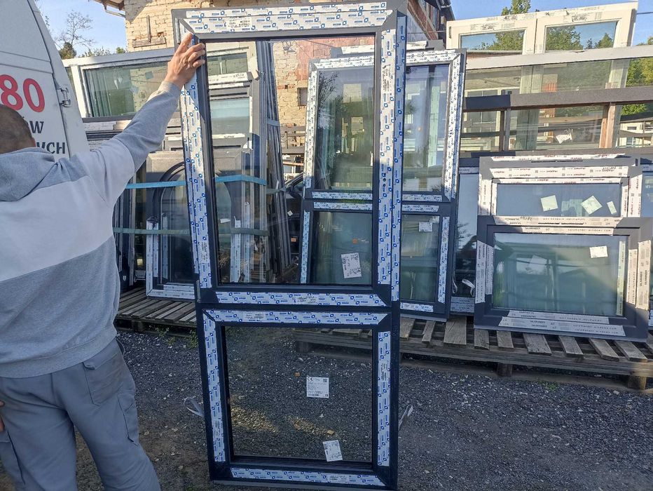 Okno pcv 90/210 ANTRACYT góra otwierana