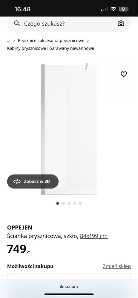 Kabina prysznicowa ikea Oppejen