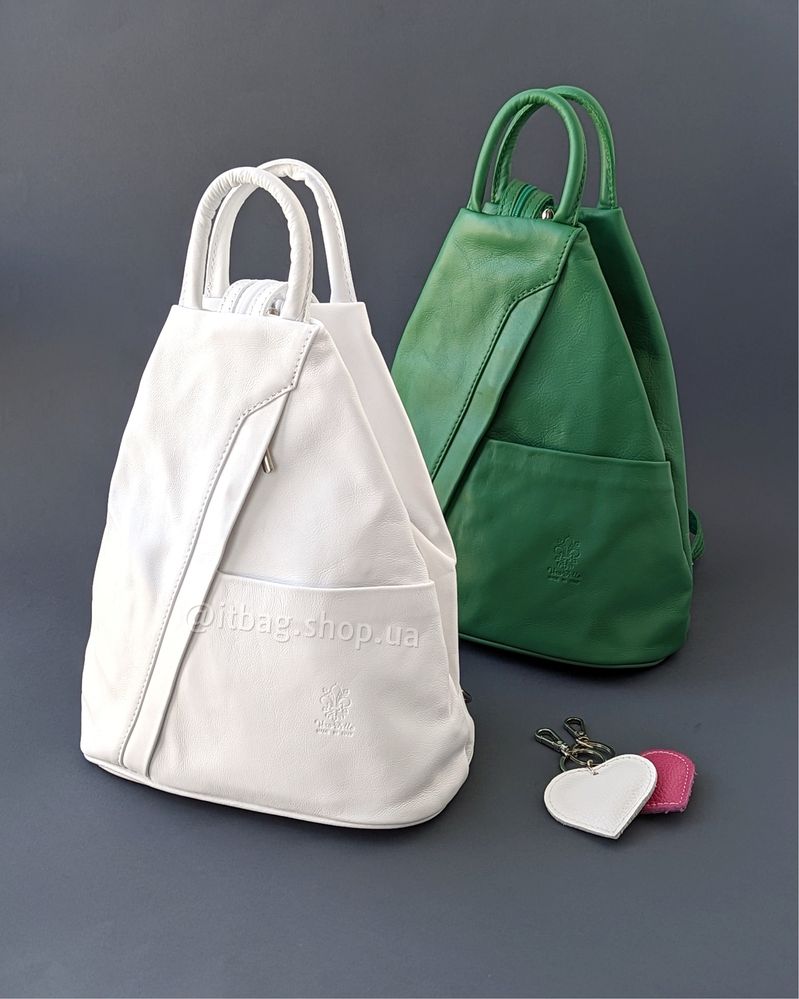 Популярний шкіряний рюкзак сумка Vera Pelle. Кожаный рюкзак Италия