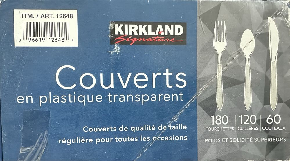 Набір преміальних одноразових столових приборів   Kirkland S (USA)