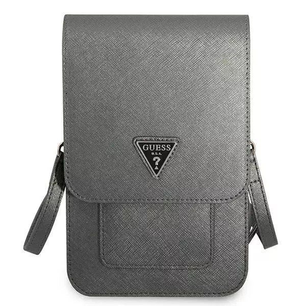 guess torebka guwbsatmgr szary/grey saffiano triangle